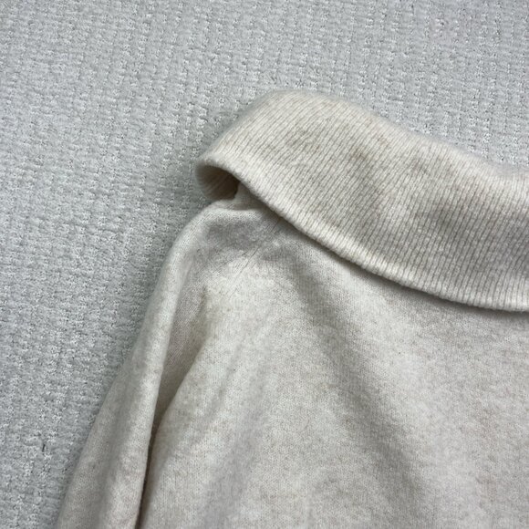 H&M Beige / Off White Off The Shoulder Wool Blend Knit Chumky Sweater Size M - Picture 15 of 16